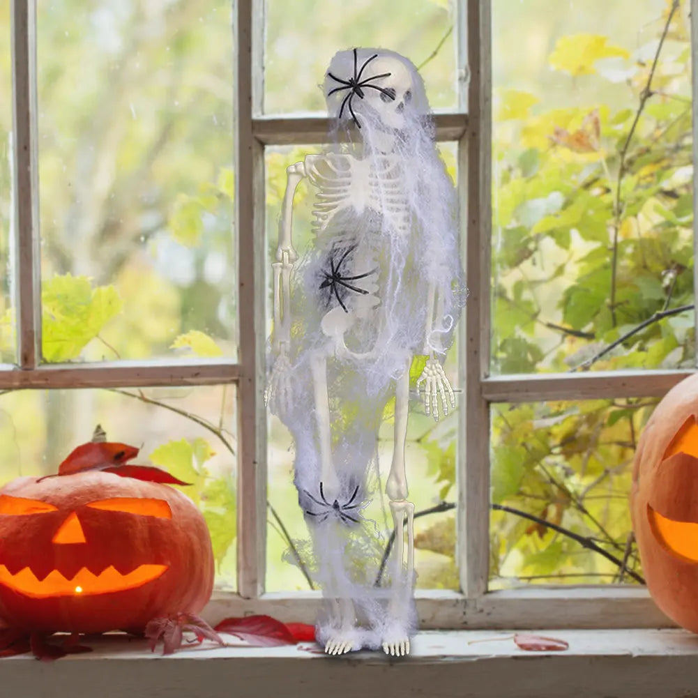 1pc Halloween Decorations Skeleton,Posable Human Shape Skeleton,Halloween Fake Bone Horror Decoration Qme