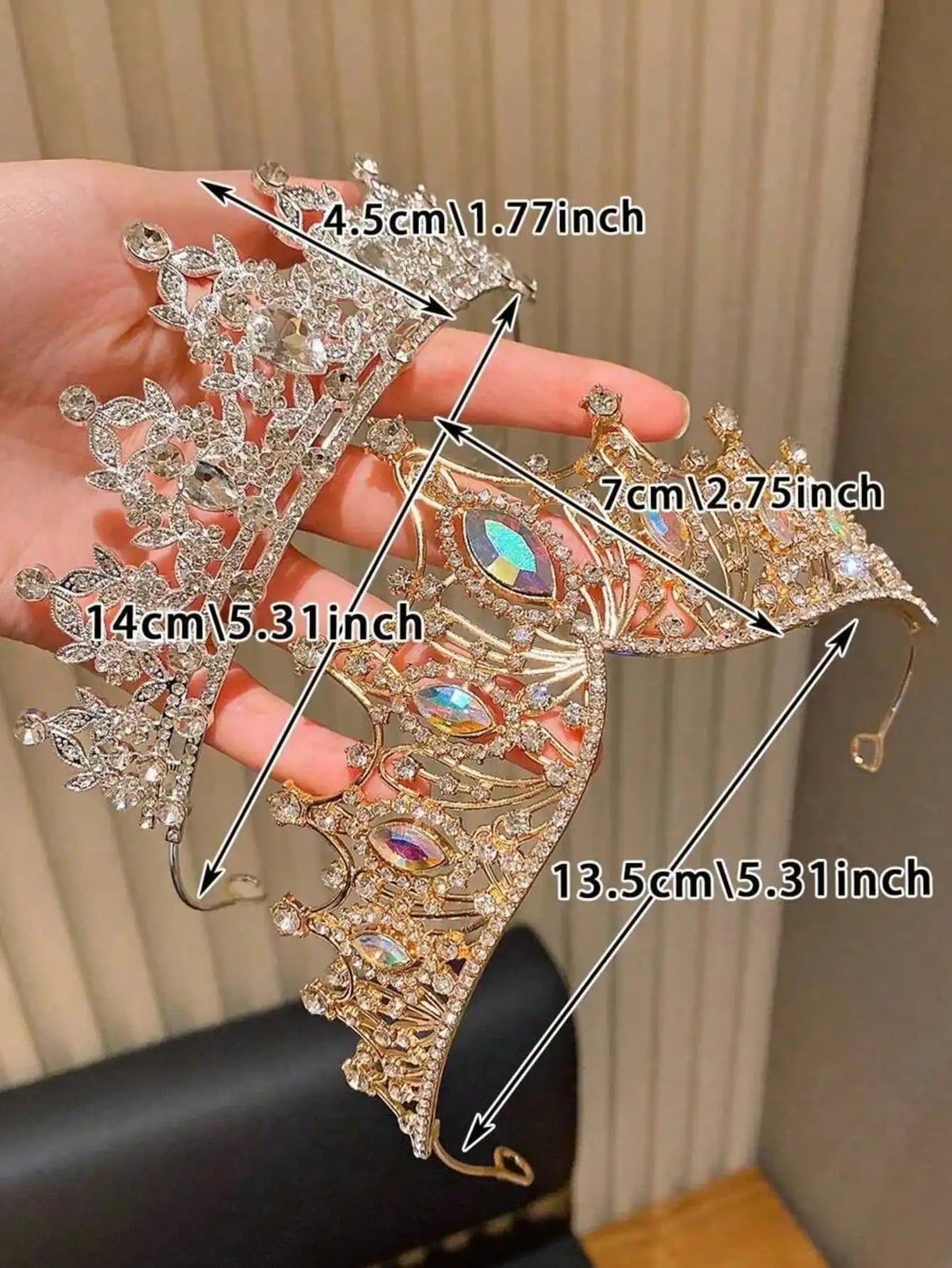 Bridal Hair Crown 1pcSet Luxury Wedding Accessories Bride Multicolor Qme