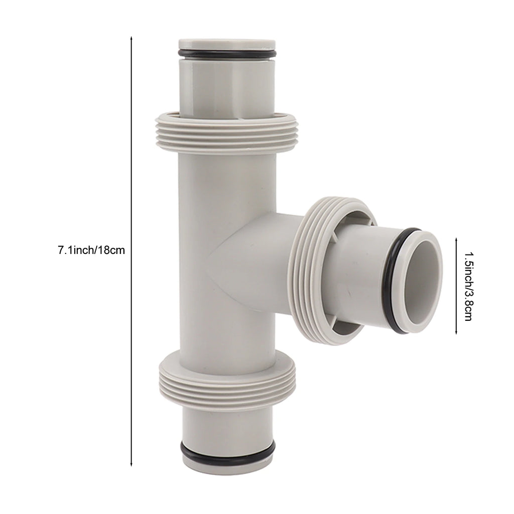 2 In 1 T Shape Split Swimming Pool Hose Plunger Valve Replacement Fitting For Pool Pump Filter Circulation System Maintenance Qme