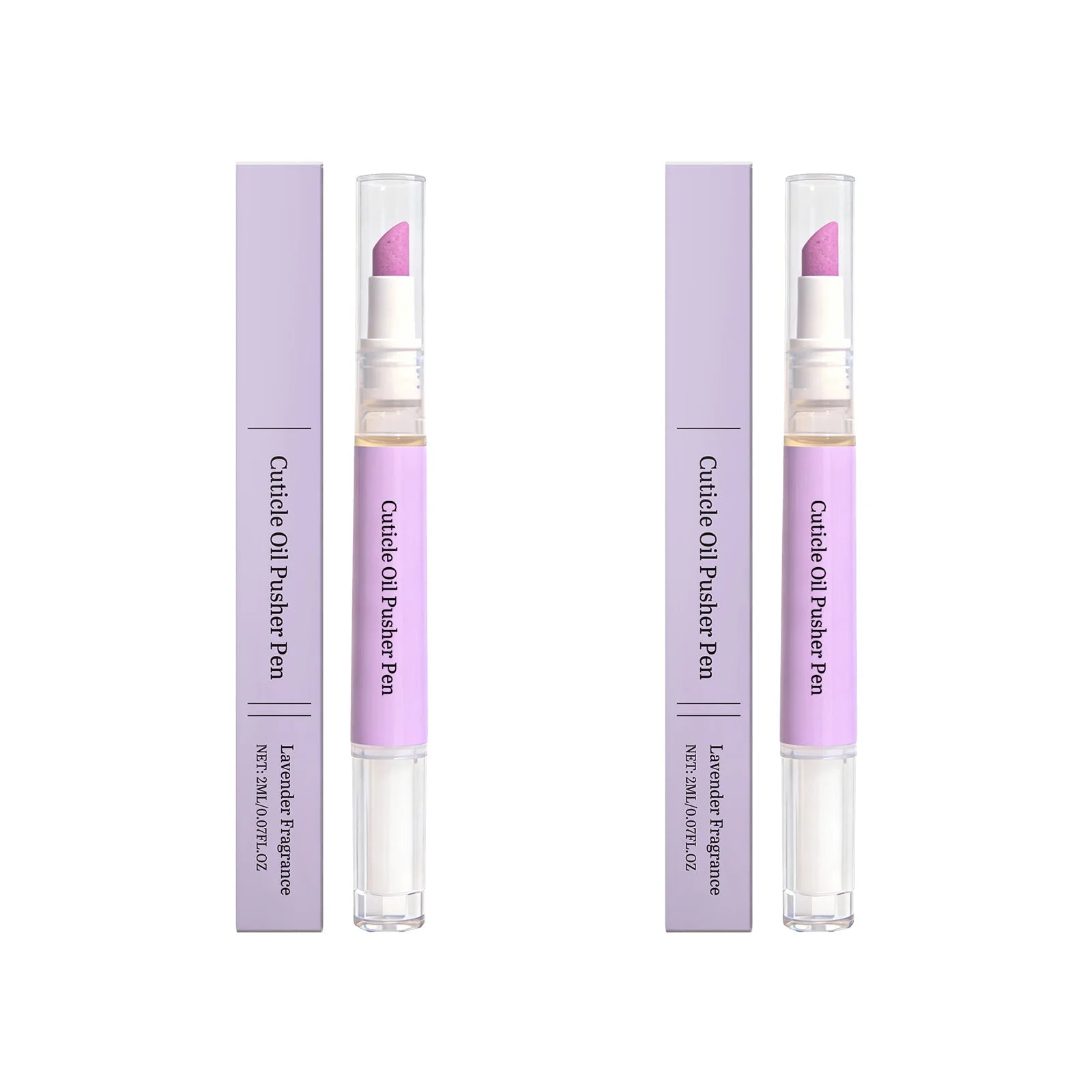 2-in-1 Cuticle Oil Pusher Pen Ceramic Cuticle Pusher & Oil Pen Nail Care Tool for Dry Damaged Nails Moisturize Brighten Qme 2Pcs