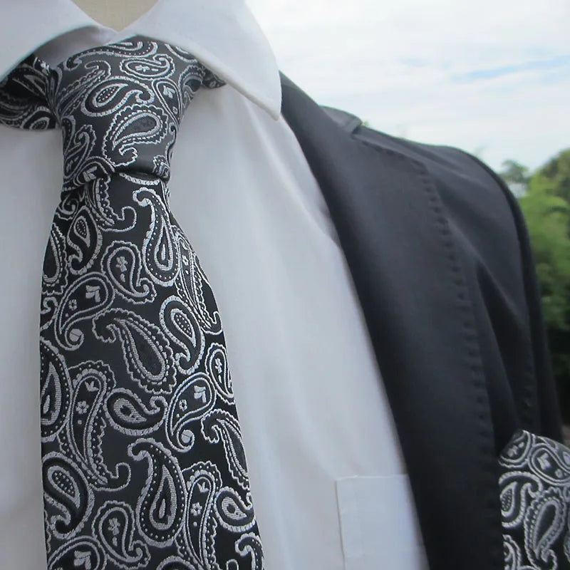 Fashion Men's Classic Paisley Ties Hanky Wedding Business Neckties Qme rt-13