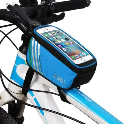 Rainproof Bicycle Bag Frame Front Top Tube Cycling Bag Reflective 6.5in Phone Case Touchscreen Bag Bike Accessories Qme Blue