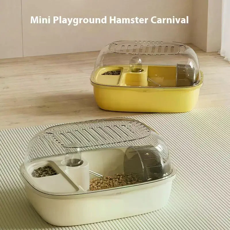 Luxury Large Capacity Hamster Golden Hamster Cage Habitat Villa Large 2-Layer Platform Cage Hiding Nest Small Pet Supplies Qme