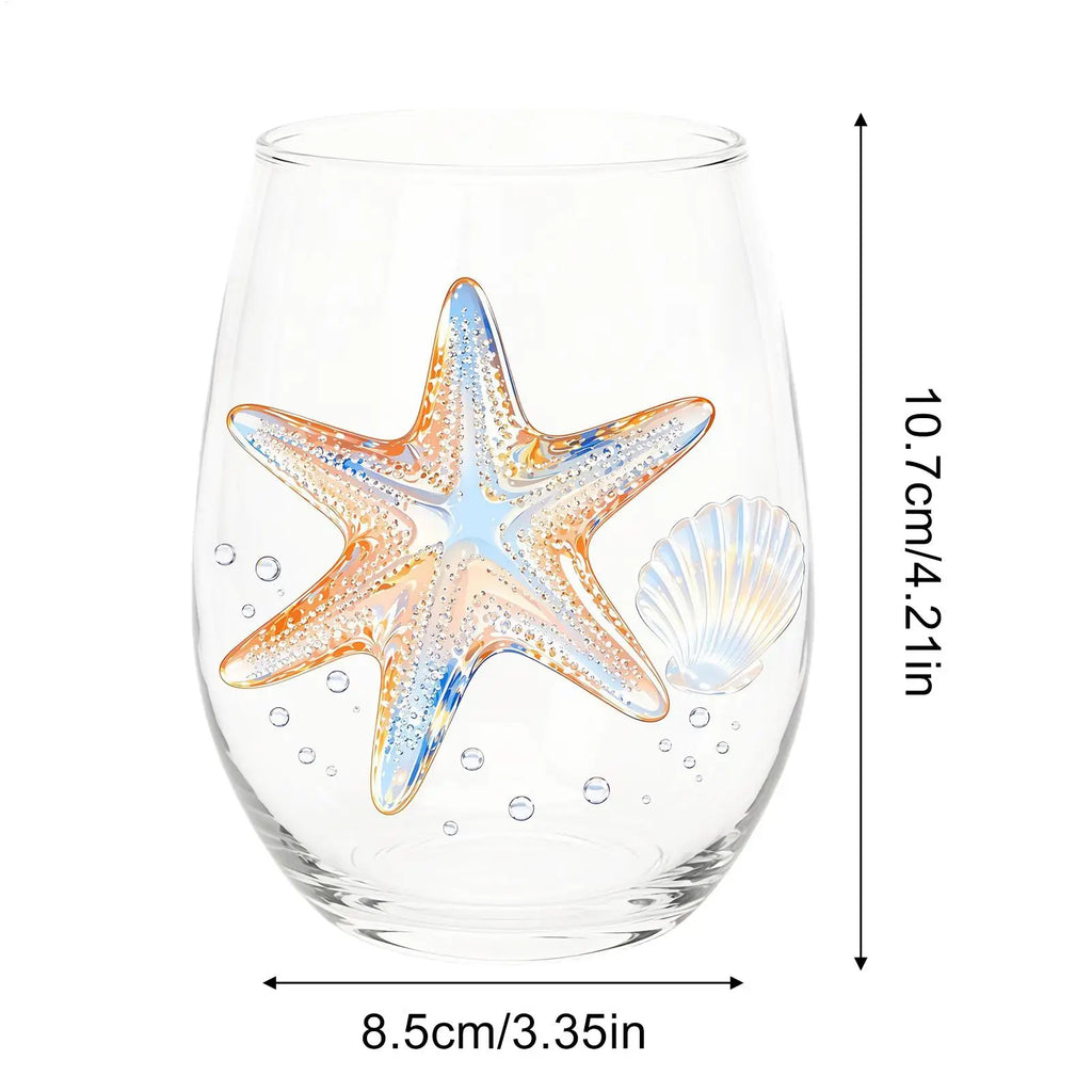Wine Glasses Stemless Animal Print Water Cup Transparent Sea Bar Home Qme
