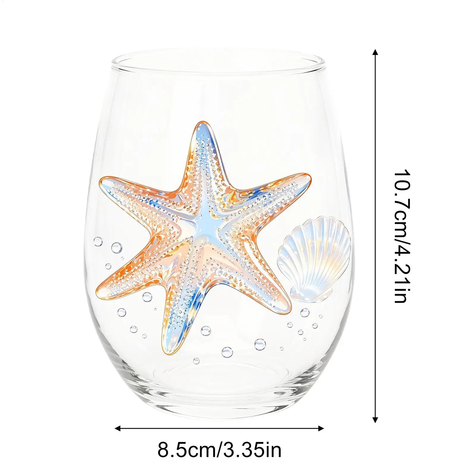 Wine Glasses Stemless Animal Print Water Cup Transparent Sea Bar Home Qme