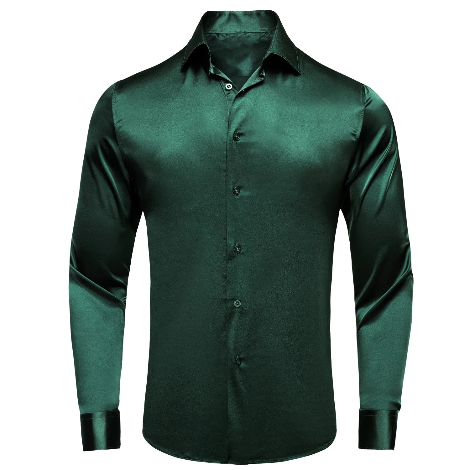 Hi-tie Luxury Plain Silk Mens Dress Shirts Long Sleeve Pure Purple Qme CY-1638 S