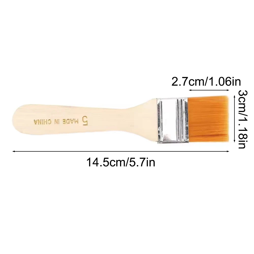 Oil Painting Bristles Wooden Art Painting Tools 4Pcs/Set Yellow-Hair Board Brush Nylon Small Brush Set Painting Brushes Qme