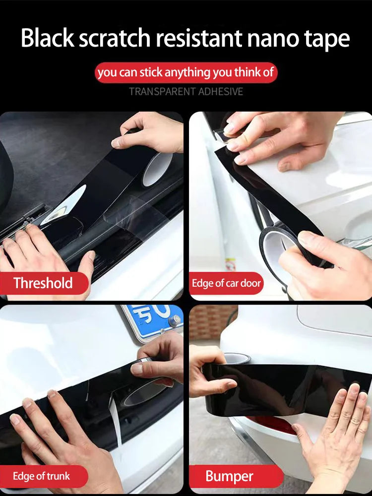 SEAMETAL Carbon Fiber Car Door Sill Edge Protection Film 3D Anti Scratch Waterproof Auto Door Threshold Stickers Qme