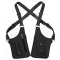 PU Leather Double Shoulder Armpit Bag Anti-Theft Underarm Strap Wallet Pocket Holster Bags for Men Women Travel Outdoors Bags Qme Black