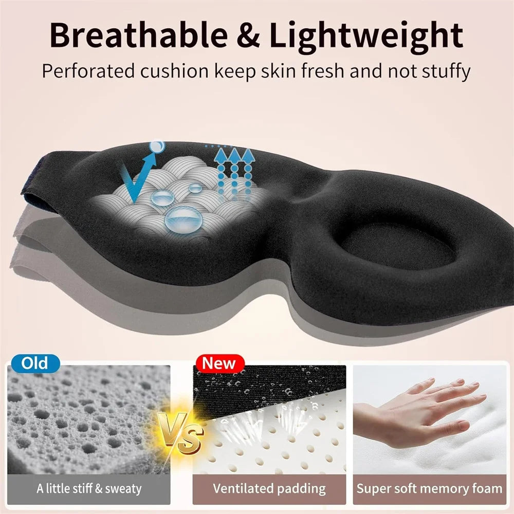 3D Sleeping Mask Block Out Light Sleep Mask For Eye Soft Sleeping Aid Eye Mask for Travel Eyeshade Night Breathable Slaapmasker Qme