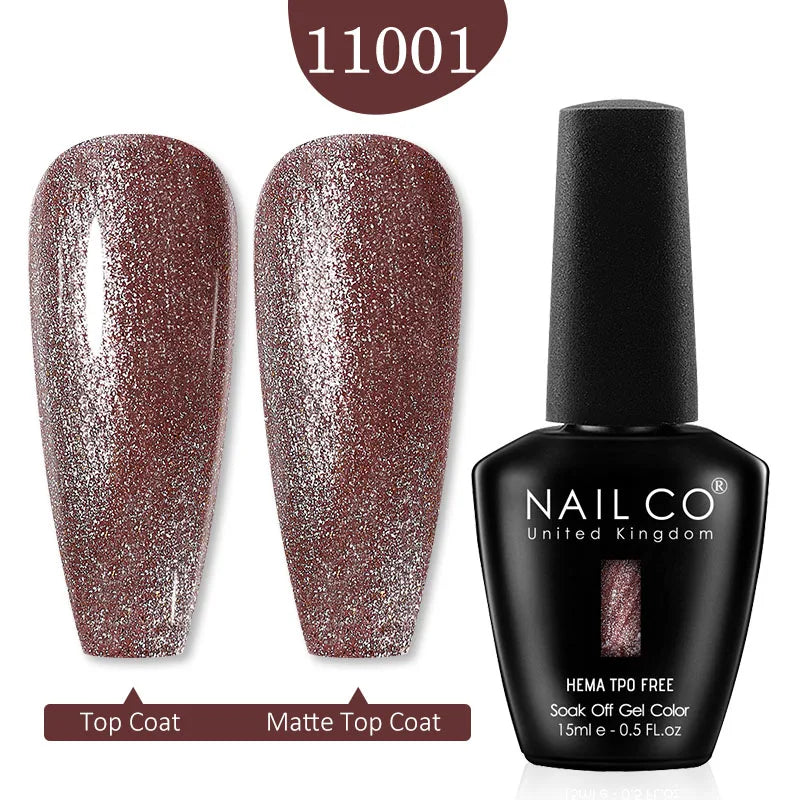 NAILCO Glitter Reflective Series Gel Nail Polish Nails Art Semi