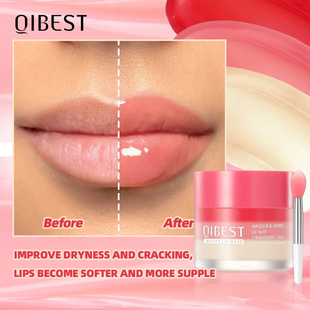 QIBEST Lip Balm Lightening Lip Sleeping Mask Gloss Oil Exfoliating Clean Moisturizer Makeup Beauty Skin Care Products Qme