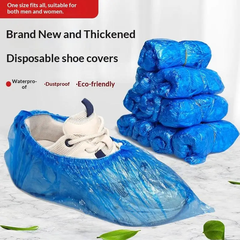 100 Disposable Shoe Covers Waterproof Non Slip Household Cleaning Qme