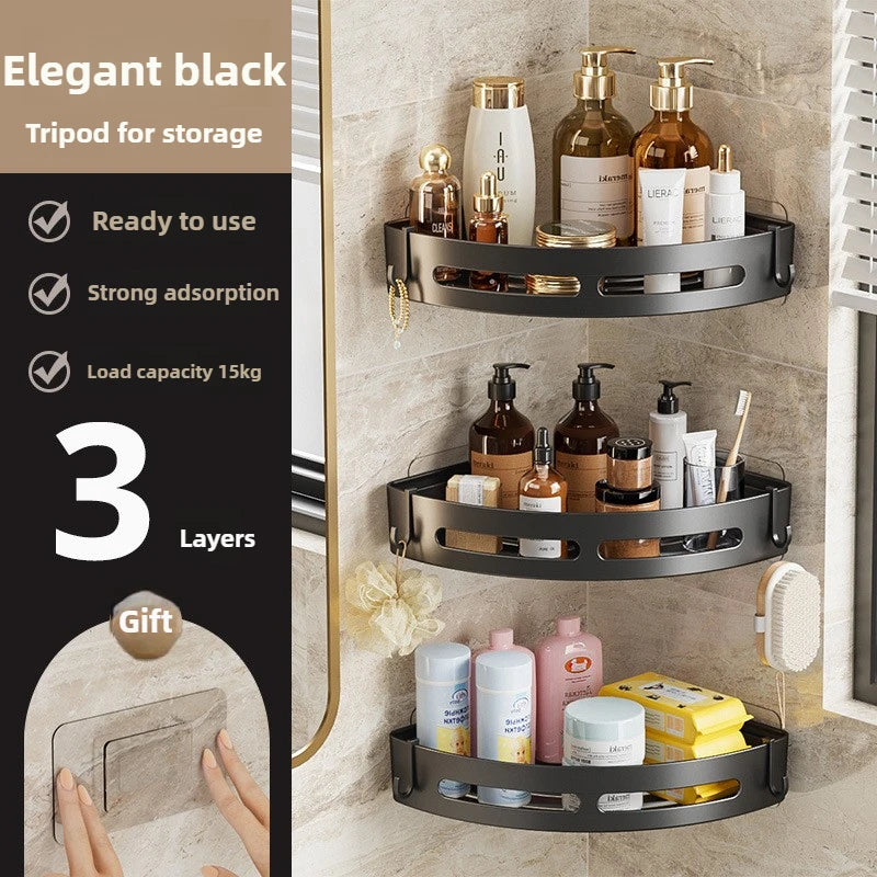 1 2 No Drill Required Bathroom Storage Shelf Holder Shower Caddy Qme 3PCS
