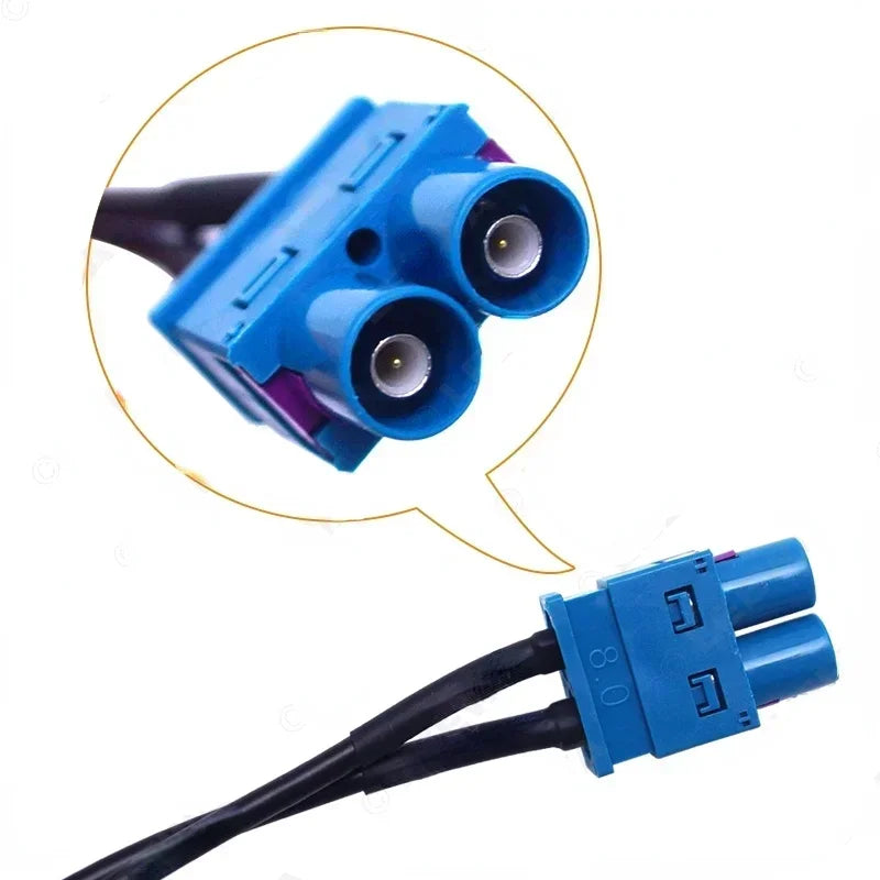 OEM Dual FAKRA RF Radio Antenna Adapter with Amplifier for Volkswagen RNS510/RCD510/310/Golf/MK5/MK6/Passat B6/B7/Tiguan Qme