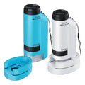 A02F-Mini Handheld Microscope For Kids 60X-180X Zoom LED Portable STEM& Science , Pocket Little Scientist Qme Silver
