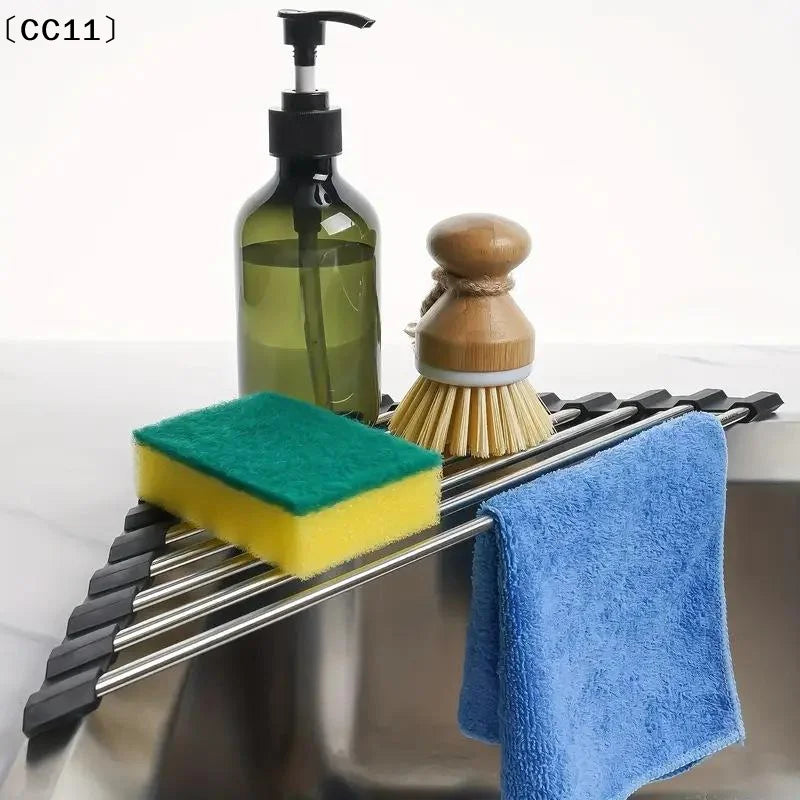 Roll Up Triangle Dish Drying Rack Kitchen Sink Organizer Corner Over Qme