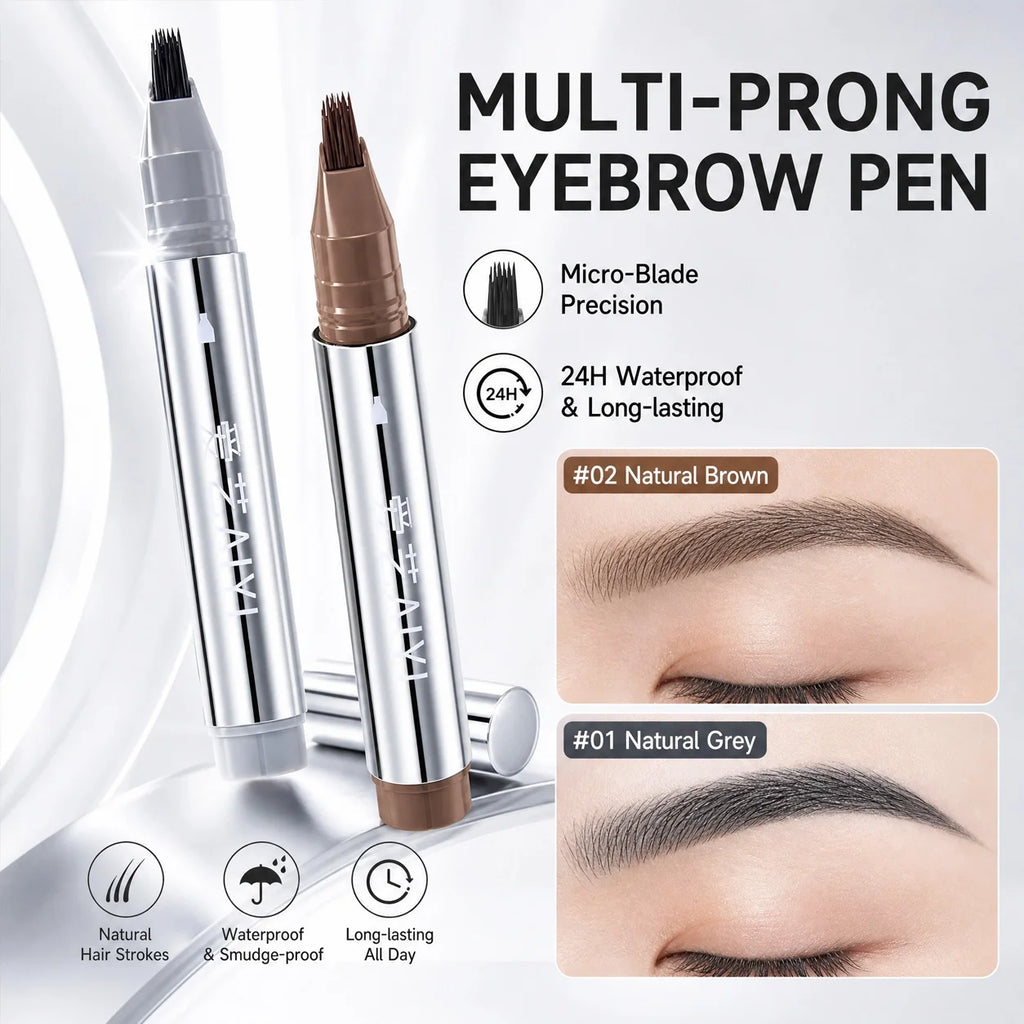 AIYI Multi-prong Eyebrow Pen 2 Colors Waterproof Long-lasting Natural Qme