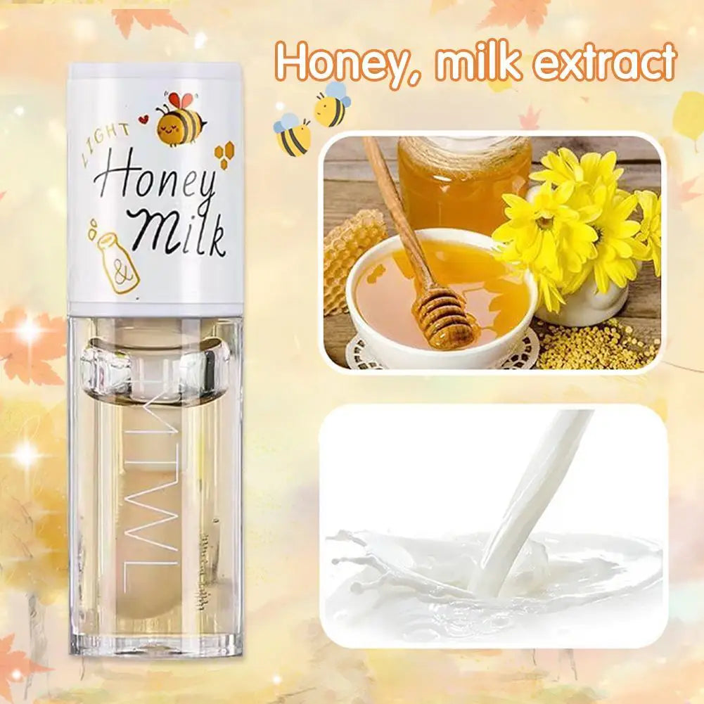 Korean Kawaii Lip Gloss Honey Peach Oil Long Lasting Non-sticky Qme
