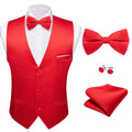 Elegant Satin Waistcoat Matching Bow Tie Men Multicolor Choice Ideal Qme MJ-2775 XXXL