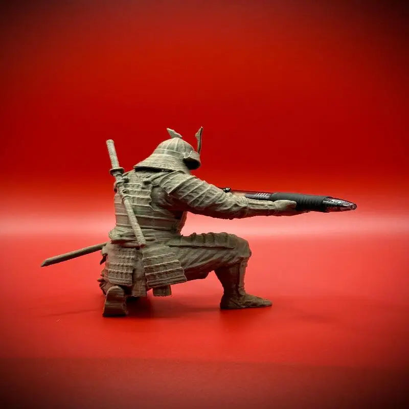 Samurai Pen Holder Japanese Warrior Pencil Rack 3D Printed Stationery Qme
