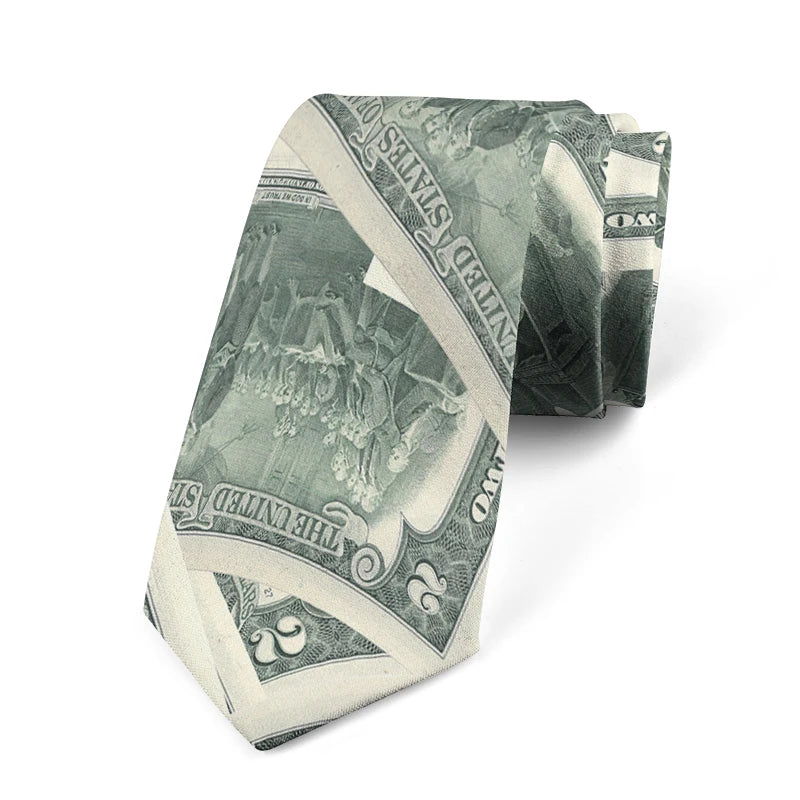 Interesting dollar pattern printing 8 cm wide tie fashion business shirt tie Pascual men's tie tie birthday gift Qme style5