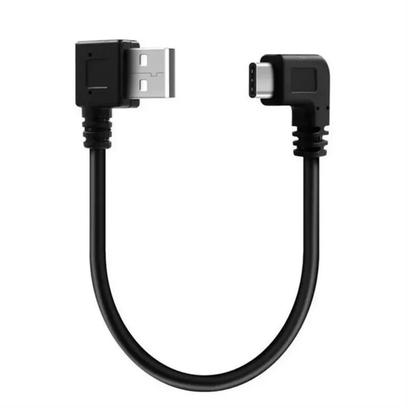 2pcs Double Elbow Type-C USB to USB-A male USB3.1 Type C Male 90 Degree Left Right Angled Connector Short 25cm for Power Qme