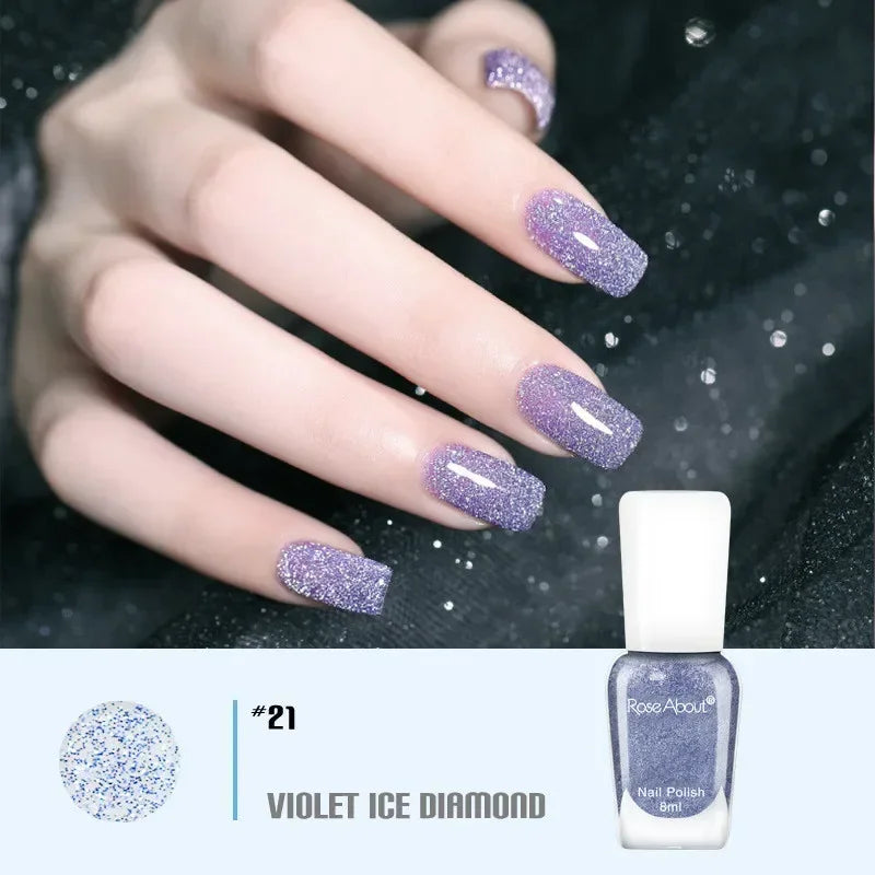 40 Colors Nail Gel No Bake Water-based Polish Glitter Sequins