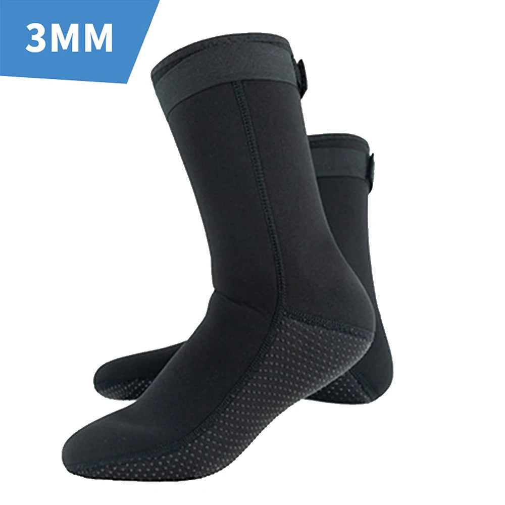 5mm Neoprene Diving Socks Wetsuit Surf Shoes Thermal Quick Dry Non-slip Swimming Boots Aqua Shoes Warm Beach Sock For Men Women Qme 3MM black 40-41