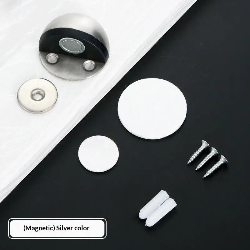 Silicone Magnetic Door Holder No-Punch Adhesive Door Stopper Anti-Collision Buffer for Floor Wall Protection Home Hardware Qme A6