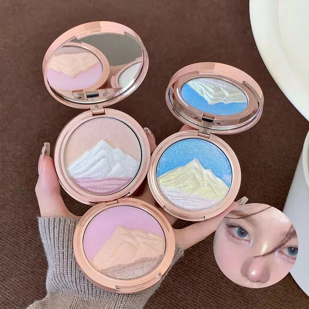 High-Gloss Palette Delicate Pearl Shimmer Non-Cakey High Color Payoff Facial Contour Brightening Contouring Natural Makeup Qme