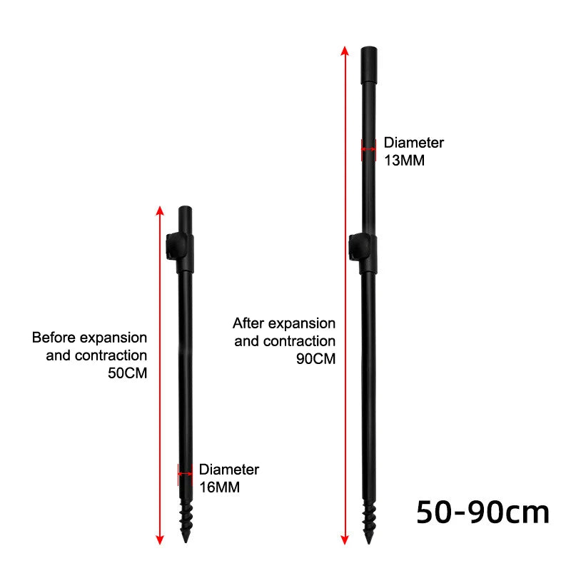 Carp Fishing Bank Sticks Aluminium Adjustable Telescopic Banksticks Qme 50-90cm