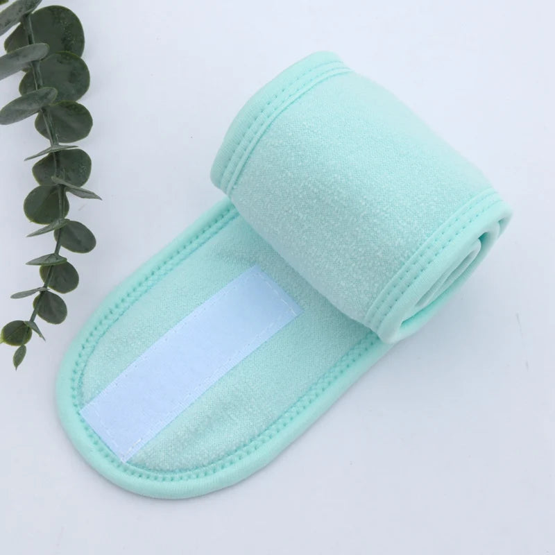 Women Head Band Adjustable SPA Facial Yoga Headband Bath Makeup Hair Qme Cyan