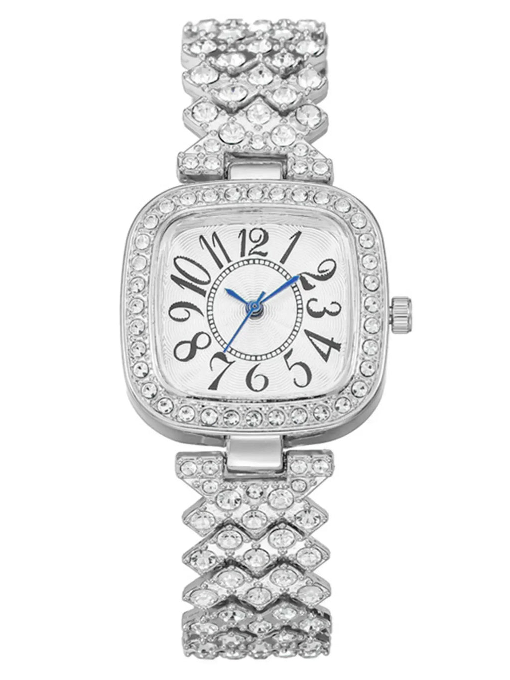 1pcs/set of square rhinestone alloy shell women's watch Starry Sky Fashion casual junior high school student watch Qme