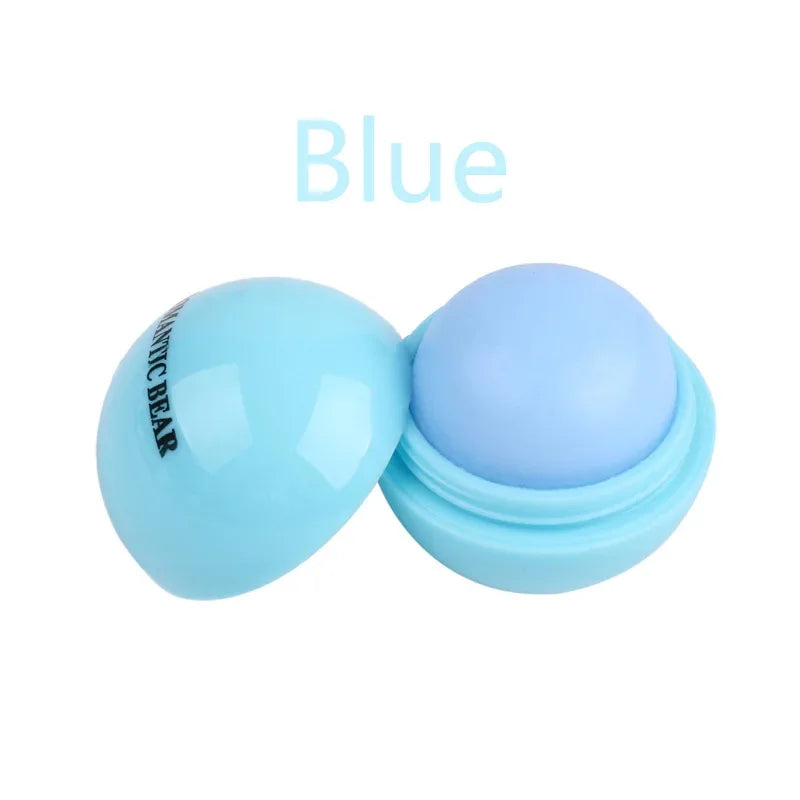 Cute Ball Shaped Lip Balm Hydrating Soothing Long-lasting Plumper Qme chunqiu-biue