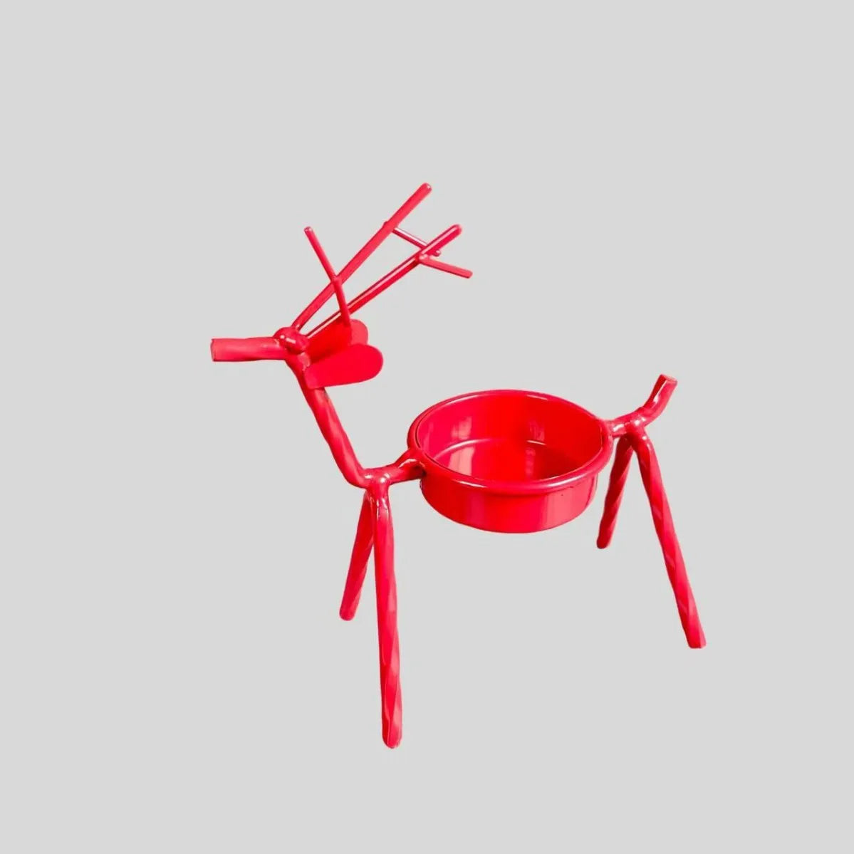 Retro Stag Tea Light Cups Metal Candle Stands Xmas Home Decor Dining Qme red M 1Pc