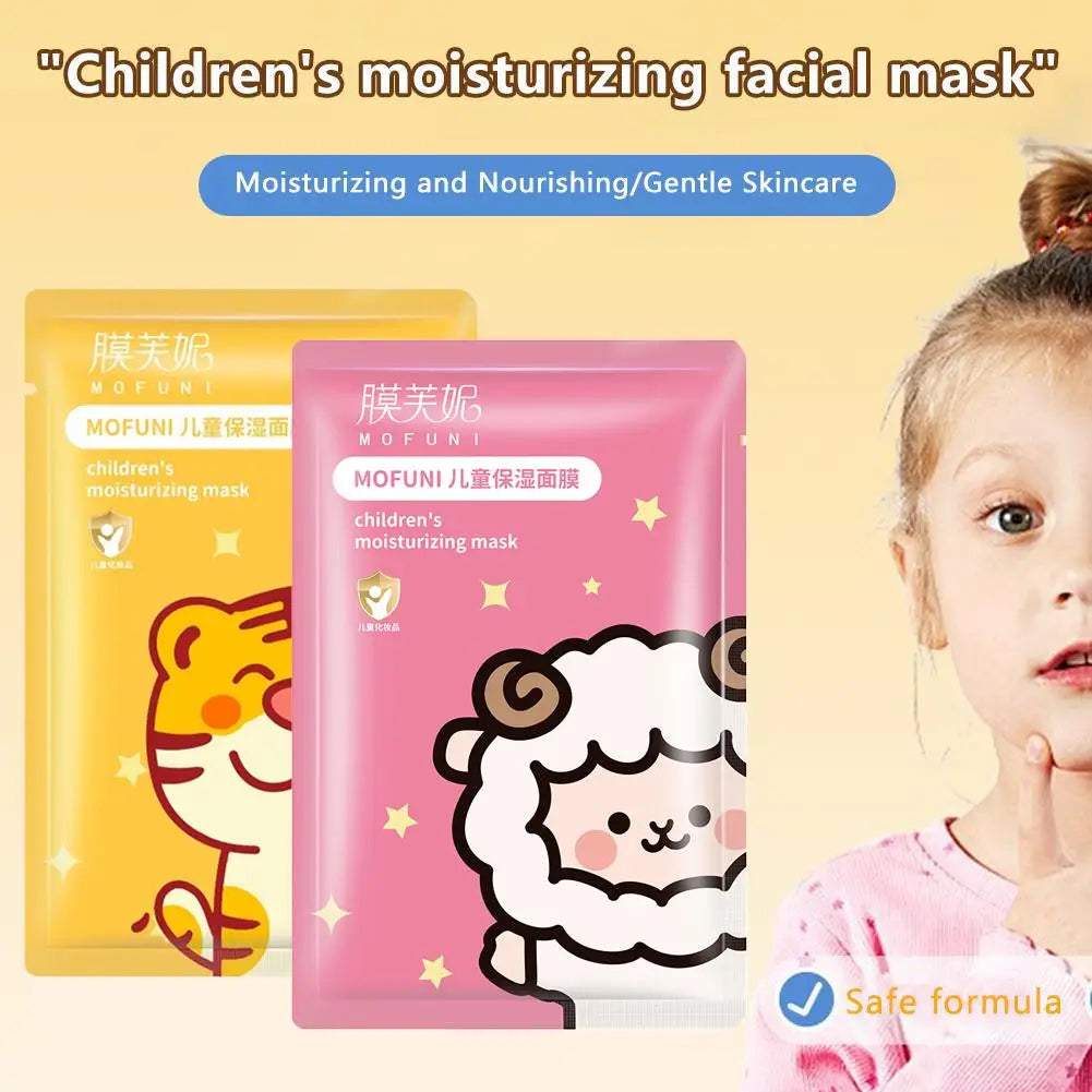 5PCS Children's Fruit Cartoon Mask Hydrating Moisturizing Gentle Nourishing Cartoon Animal Face Mask Stickers For Kids Qme