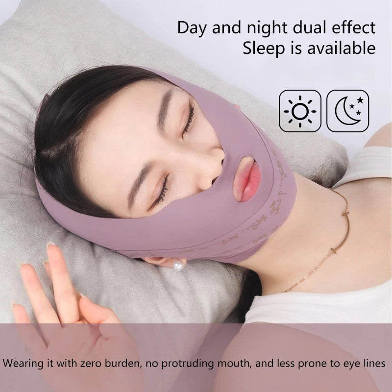 Anti Wrinkle Strap Band Sleeping Mask Beauty Health Chin Cheek Qme