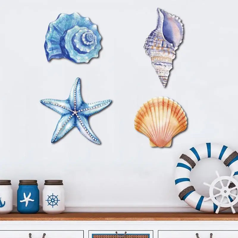 Marine Wood Wall Hanging Sculpture Home Room Decoration 2D Wooden Qme