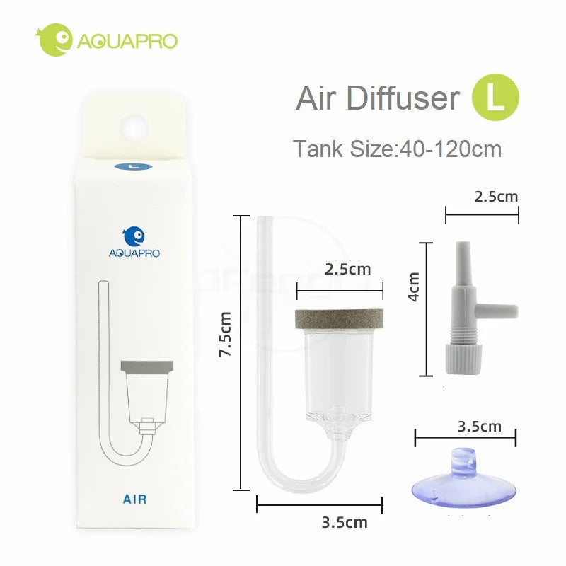 Aquapro Air Diffuser Oxygen Bubble Atomizer Stone Counter With Check Valve Aquarium Mini Nano Micro Bubbles Oxygenator Filter Qme Air Diffuser L