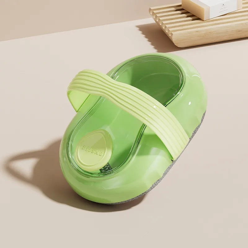 Portable Soft Skin Cleansing Brushes Liquid Dispensing Shower Gel Qme green