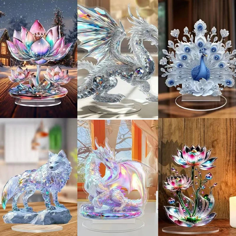 Decor Peacock Figure Office Housewarming Desktop Ornament Qme