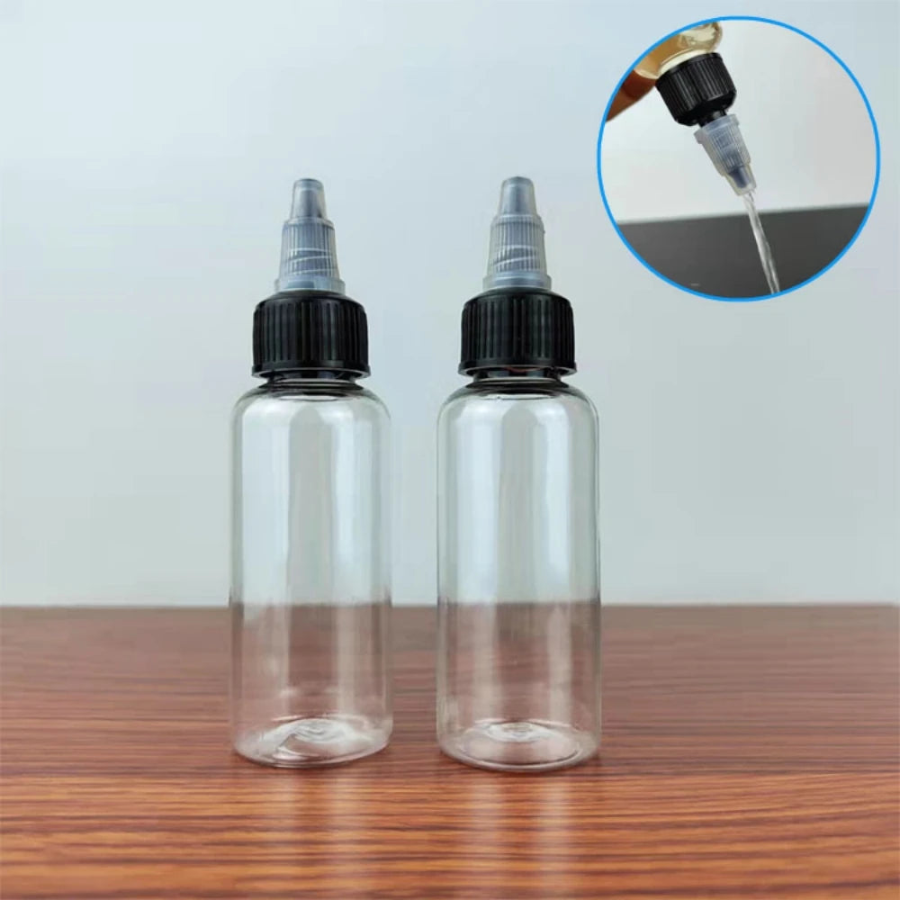 10pcs 30/60/100/120ml Recyclable Clear Tattoo Airbrush Ink Pigment Bottles Empty Bottle Container For Tattoo Ink Color Qme