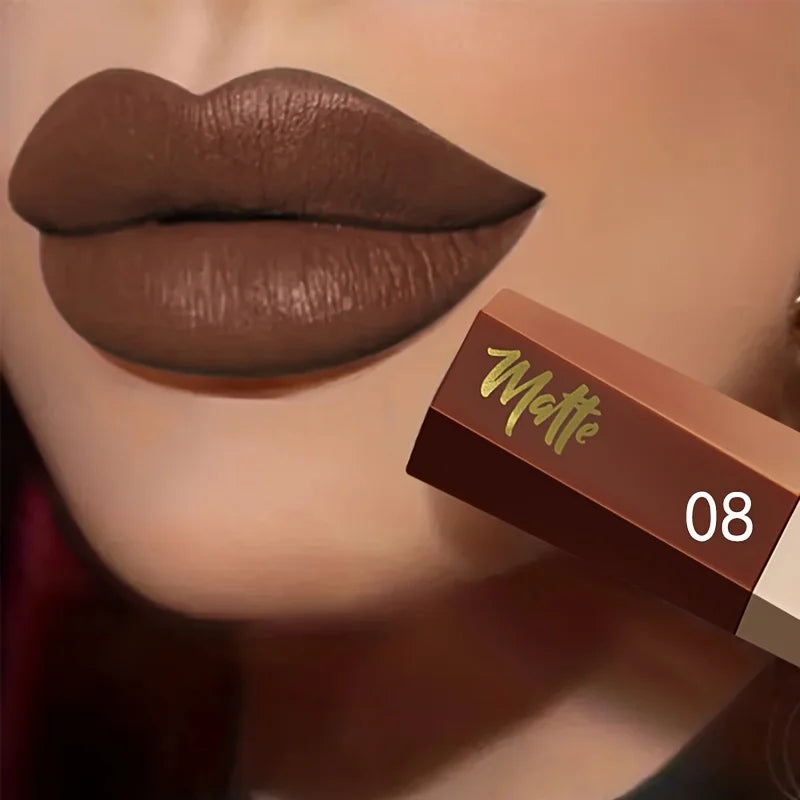 Waterproof Matte Velvet Lip Tint Long-lasting Nude Glaze Sexy Smooth Qme 08