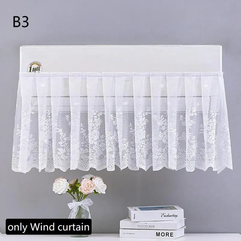 Lace Embroidery Flower Bedroom Curtain Windproof Dustproof Anti-UV Qme B3