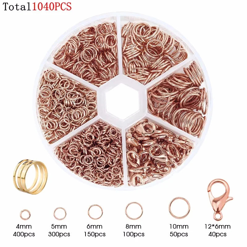 Alloy Accessories Jewelry Findings Set Earring Making Kit Lobster Clasp Open Jump Rings Repair Tools DIY Jewelry Making Supplies Qme 21
