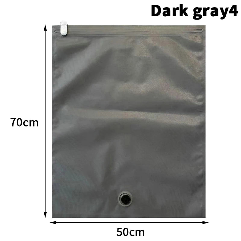 Reusable Hand Roll Vacuum Bags For Travel Waterproof Vacuum Compression Bag Luggage Vacuum Wardrobe Clothing Storage Bag Qme greyXL