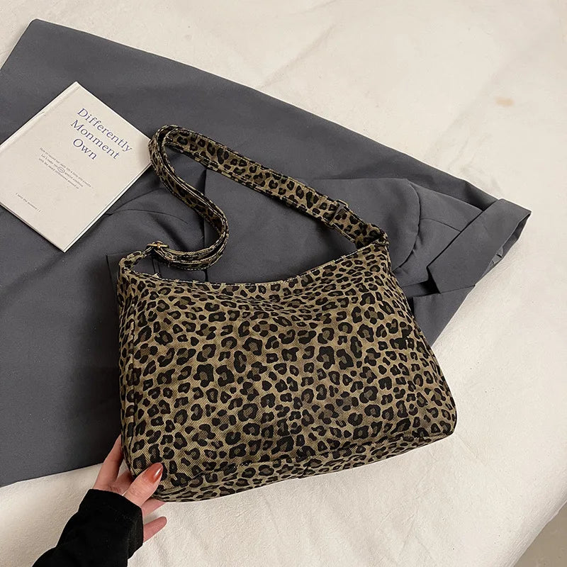 Leopard Print Large-capacity Bag Women Trendy Fashion Portable Qme Khaki
