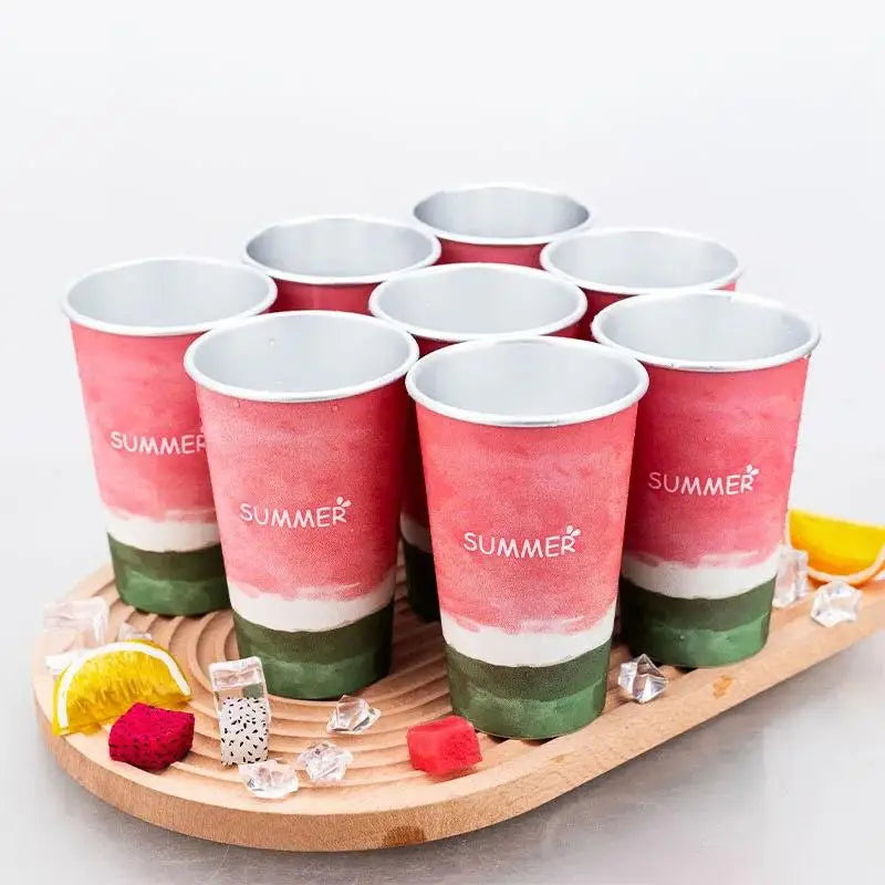 Cherry Blossom Pattern Color Changing Aluminum Cup Anti Fall For Cold Drink Beer Cola Juice Bar Outdoor Home Qme