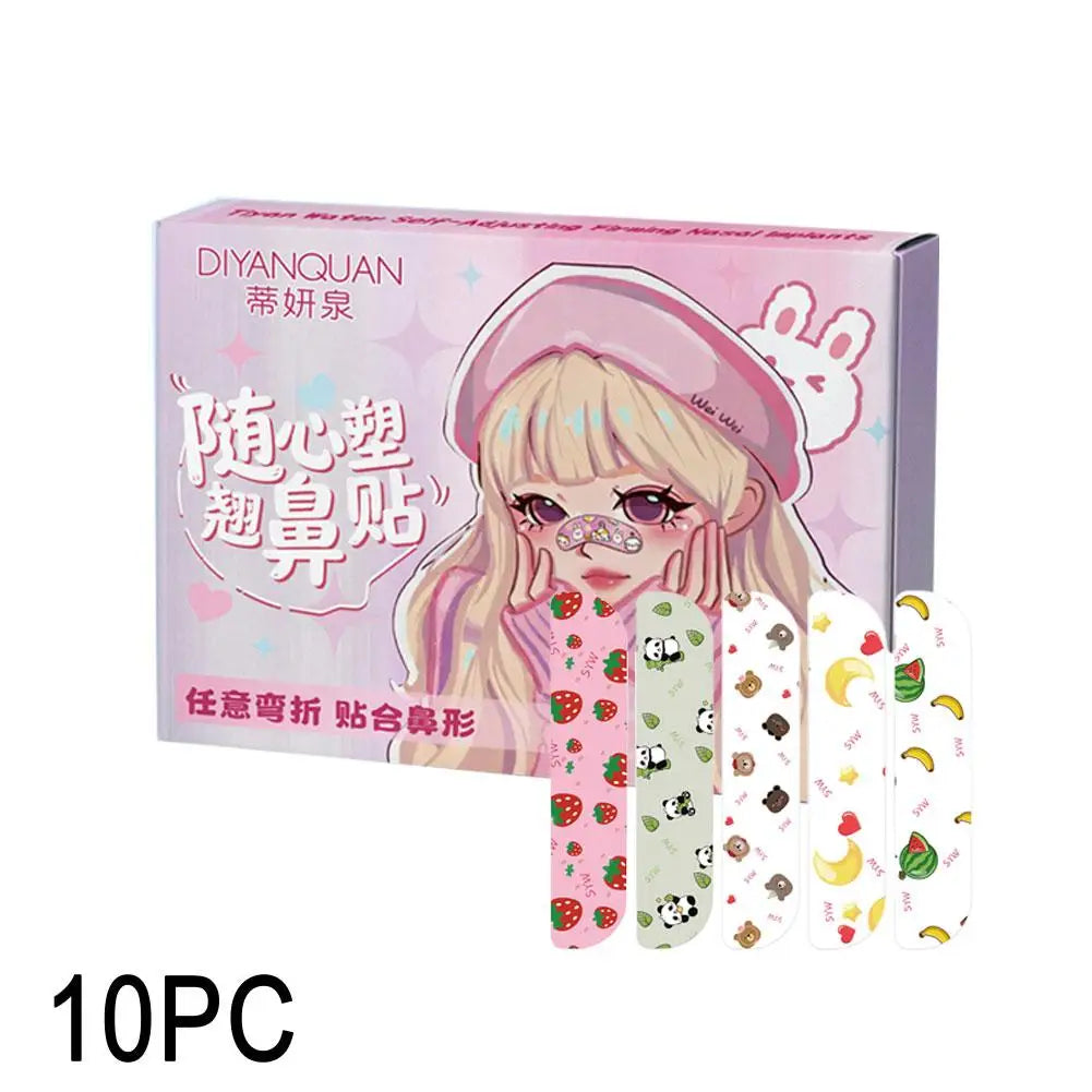 Flexible Shaping Nose Strips Nose Patches For Rhinoplasty Shaping Corrector Strips Self-Adhesive Stickers For Daily Contouring Qme 10pcs CN